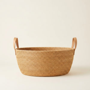 Rattan storage basket